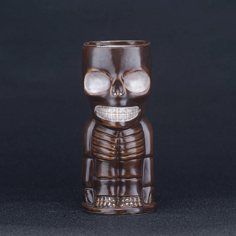 Ceramic Skeleton Tiki Mug – Gothic Halloween Cocktail Glass for Summerween Parties