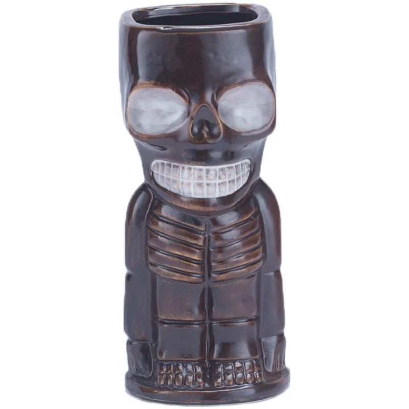 Ceramic Skeleton Tiki Mug – Gothic Halloween Cocktail Glass for Summerween Parties
