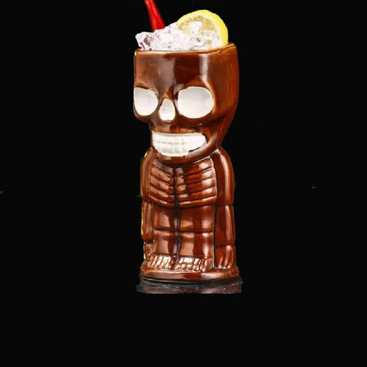 Ceramic Skeleton Tiki Mug – Gothic Halloween Cocktail Glass for Summerween Parties
