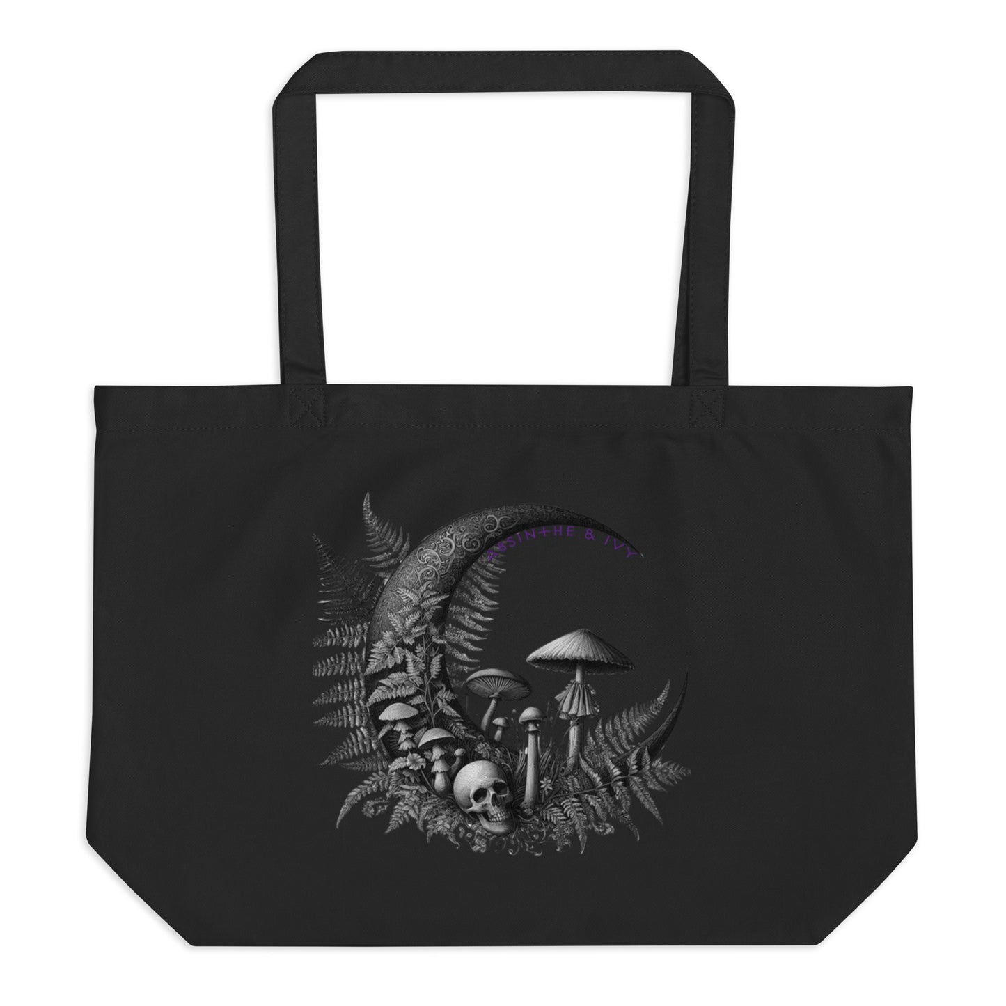 mush moon gothic tote bag, gothbookcore bag