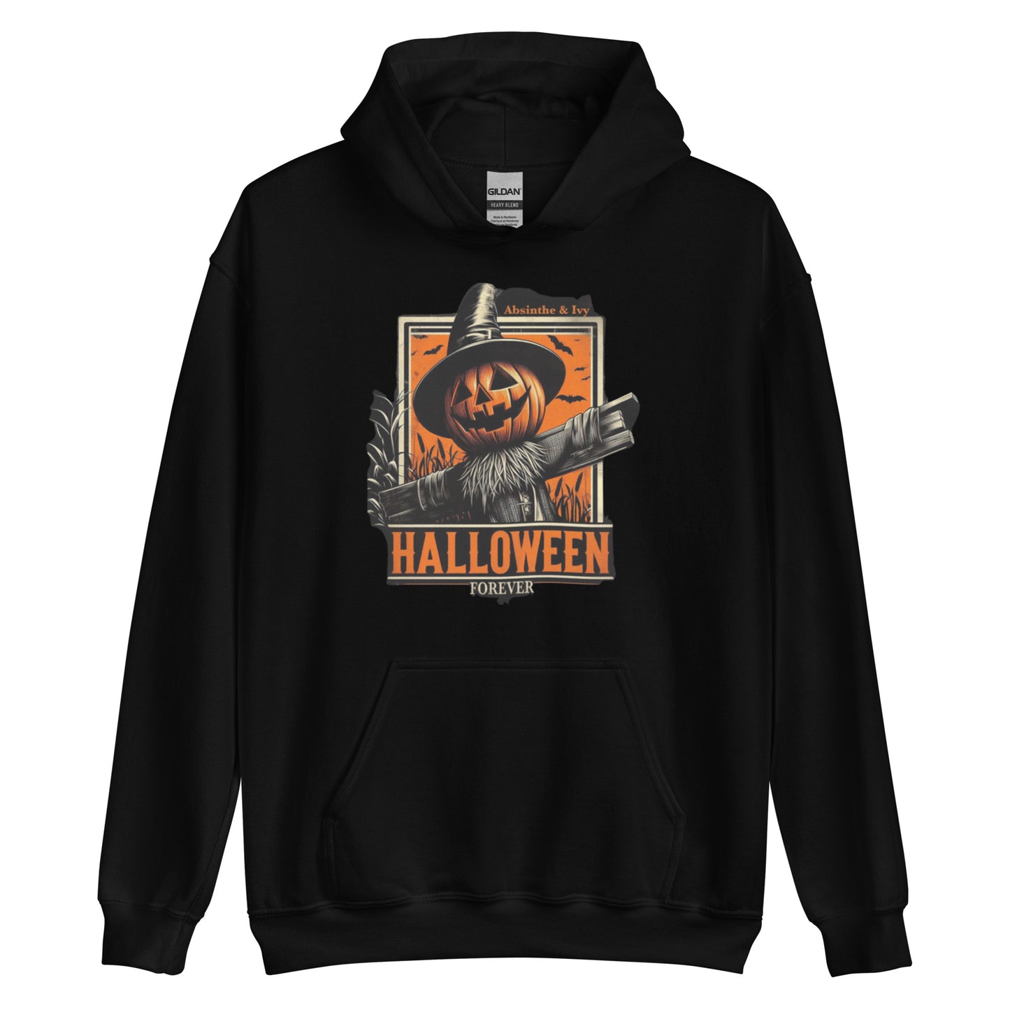 Men's Halloween Forever Scarecrow Hooded Sweatshirt, Spooky October Vibes. Unisex Horror hoodie