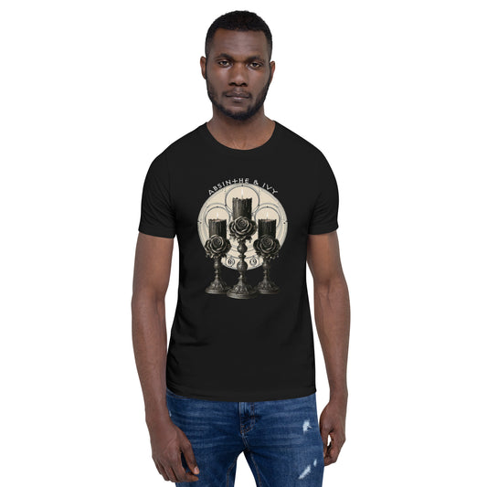 Men's candle roses t-shirt