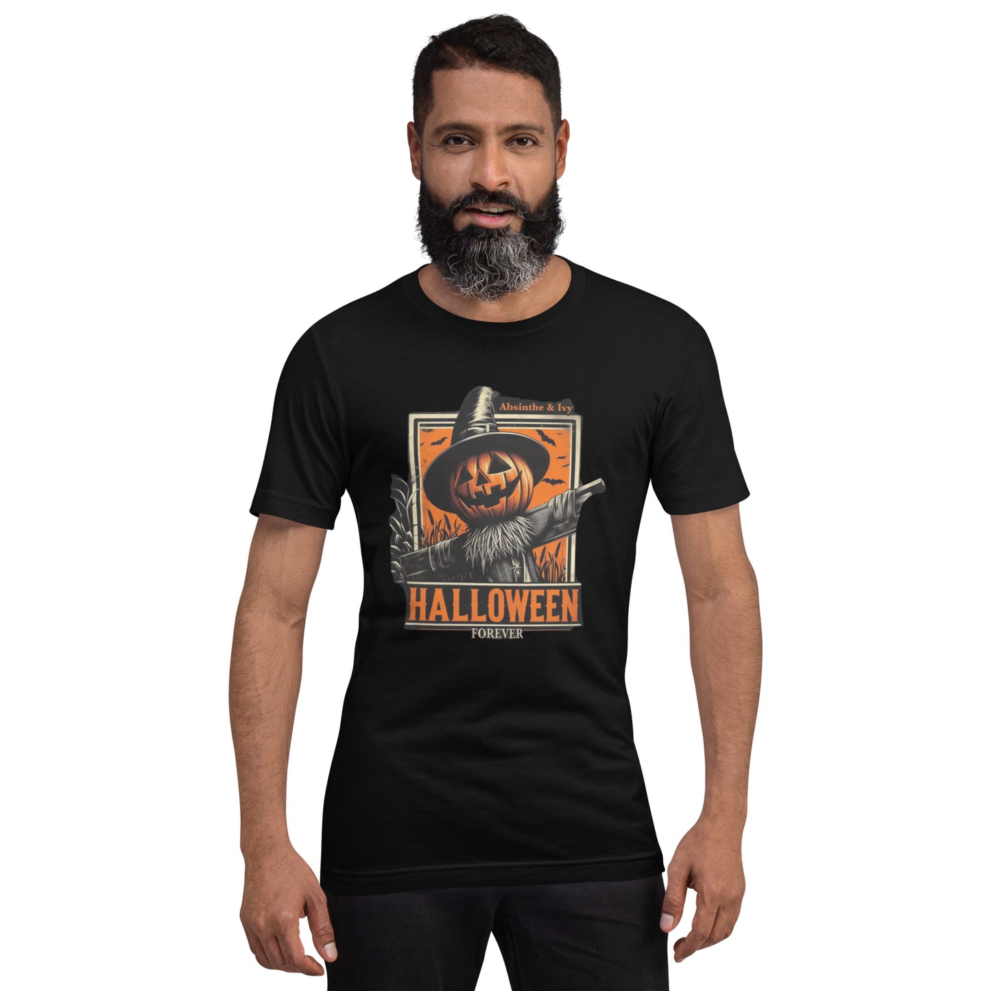 Men's Halloween Forever Scarecrow T-Shirt, Spooky October Vibes. Unisex Horror Shirt