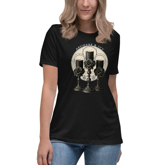 candles and roses women's relaxed t-shirt