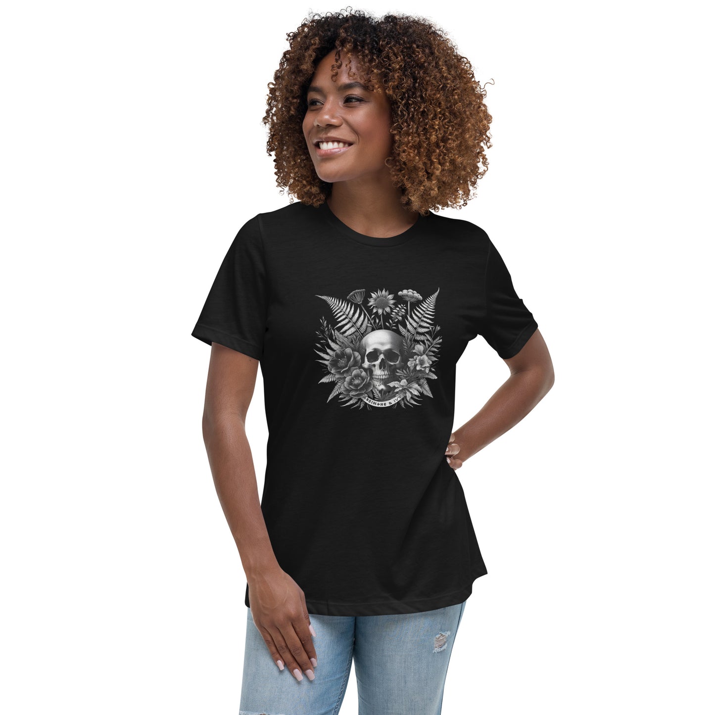 Skull & Fern Gothic Nature Women's Relaxed T-Shirt