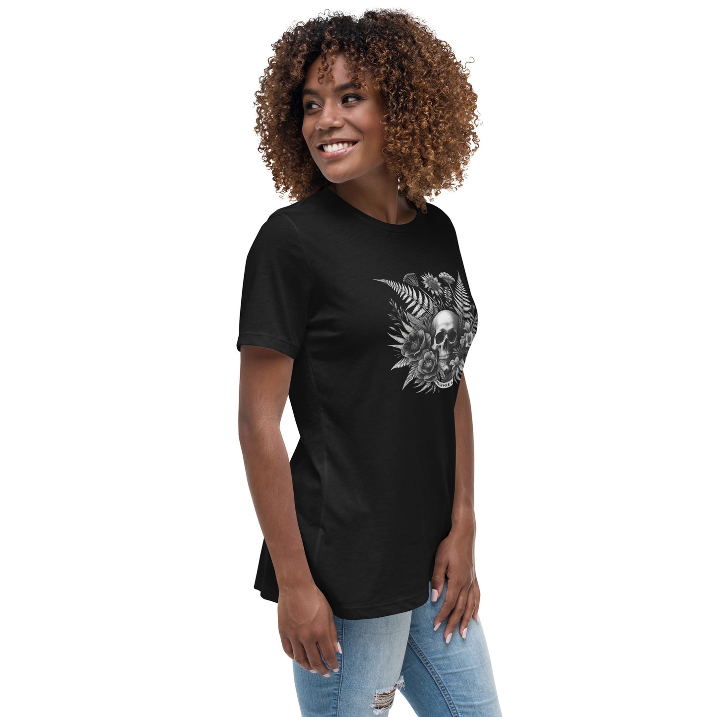 Skull & Fern Gothic Nature Women's Relaxed T-Shirt